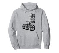Look Twice Save A Life Funny Motorcycle Biker Rider Pullover Hoodie