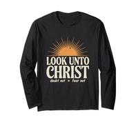 Look Unto Christ With Sun 2025 Youth Theme LDS Christian Long Sleeve T-Shirt