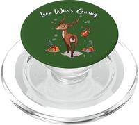Look Who’s Coming Reindeer Butt Christmas Snowflake Fun PopSockets PopGrip for MagSafe