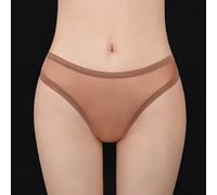 Look Womens Sheer Mesh Panties in a Seductive Low Rise Style Option (Khaki)