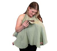 LOOKEE LOOKY Nursing Covers -100% Muslin Organic Cotton - Breathable - Beautiful - Complete Privacy - Made by a Mother - USA Company - "Gino" (Green)