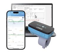 LOOKEE Ring-Pro Wearable Oxygen Monitor with Vibration Reminder for Low O2 - Continuous Pulse Oximeter -Rechargeable Blood Oxygen Saturation Tracker for SpO2 & PR - Free APP & PC Reports