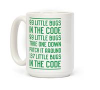 LookHUMAN 99 Little Bugs in the Code White 15 Ounce Ceramic Coffee Mug