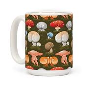 LookHUMAN Butt Mushroom Coffee Mug - Funny Coffee Mugs Adult Humor, Unique Coffee Mugs for Mushroom Lovers, Double-Sided Print Ceramic Coffee Cups, Novelty Coffee Mugs for Women & Men, 15 oz