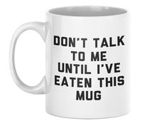 LookHUMAN Ceramic Don't Talk To Me Coffee Mug - Funny Coffee Cups with Sayings, Double-sided Print Funny Mugs, Coffee Cup as Novelty Gifts, Dishwasher Safe Fun Novelty Coffee Mugs, 11oz