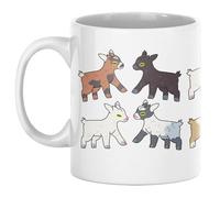 LookHUMAN Ceramic Goat Coffee Mug - Cute Baby Goat Mugs for Goat Lovers, Double-sided Print, Dishwasher Safe Novelty Coffee Mugs with Goat Design, Gifts Cups, 11oz