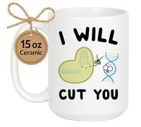 LookHUMAN Crispr Will Cut You White 15 Ounce Ceramic Coffee Mug