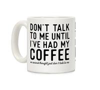 LookHUMAN Don't Talk To Me Mug - Funny Adult Humor, Double-Sided Print Ceramic Cup for Coffee Lovers, Novelty Mugs for Women & Men, Unique 11oz