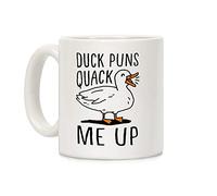 LookHUMAN Duck Puns Quack Me Up White 11 Ounce Ceramic Coffee Mug