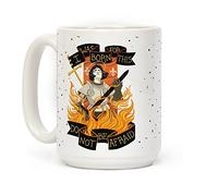LookHUMAN SAINT JOAN OF ARC White 15 Ounce Ceramic Coffee Mug