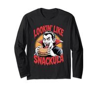 Lookin’ Like A Snackula Funny Vampire Halloween Burger Long Sleeve T-Shirt