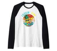 Lookin' Pine Dabbing Pineapple Sunglasses Aloha Hawaiian Raglan Baseball Tee