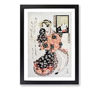 Looking at a Courtesan by Kikukawa Eizan Framed Print | A2 Black Framed Wall Art | Ready to Hang | Modern Nature Picture | Living Room Bedroom Lounge Office