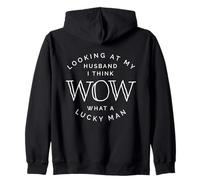 Looking At My Husband Wow Lucky Spouse Romance Zip Hoodie