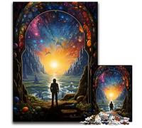 Looking at The World Alone Jigsaws 1000 Pieces for Adults Wooden Jigsaw Puzzles for Adults for Parents, Lovers, Friends Age 1000 PCS(75x50cm)