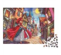 Looking Beyond Alley 1000 Piece Jigsaw Puzzle,Adults & Kids 14+,Gift Idea,Stress Relief Red Dress,Impossible Challenge,Home Wall Decor,Premium,Educational Toy 70x50cm