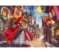 Looking Beyond Alley 1000 Piece Jigsaw Puzzle,Gift Idea,Home Wall Decor,Premium Red Dress,Whimsical Challenge,Educational Toy,Adults & Kids 14+,Stress Relief 52x38cm