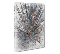 Looking Down on Hong Kong Canvas Print | Gallery Wrapped 30mm Frame Wall Art | 30x20 inches | Ready to Hang | Abstract Picture | Living Room Bedroom Lounge Office