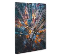 Looking Down on Hong Kong Canvas Wall Art Print 30x20 Inch