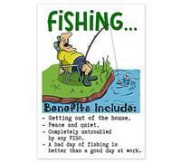 Looking For a Gift UK Funny Birthday Card - Fishing Benefits, multicoloured, 17.5 cm x 12.5 cm