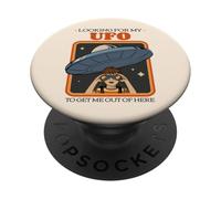 Looking For My UFO To Get Me Out Of Here (Retro Graphic) PopSockets Adhesive PopGrip