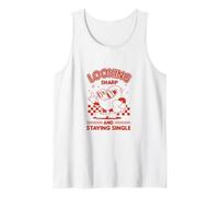 Looking Sharp and Staying Single - Retro Heart Character Tank Top