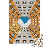 Looking Up at Buildings from A Courtyard, Classic Jigsaw Puzzle, 1000 Pieces, 70x50cm/1000pcs