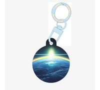 Looking up at The Earth Dog Tags Round Pet Tag,Acrylic Pet ID Tags Durable and Stylish,Perfect for Small to Large Pets