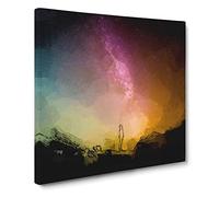 Looking Up at the Stars Canvas Print | Gallery Wrapped 30mm Frame Wall Art | 20x20 inches | Ready to Hang | Abstract Space Picture | Living Room Bedroom Lounge Office