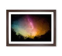 Looking Up at The Stars in Abstract Framed Print | A2 Walnut Framed Wall Art | Ready to Hang | Abstract Space Picture | Living Room Bedroom Lounge Office
