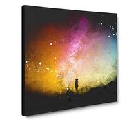 Looking Up at the Stars Paint Splash Canvas Print | Gallery Wrapped 30mm Frame Wall Art | 20x20 inches | Ready to Hang | Modern Space Picture | Living Room Bedroom Lounge Office