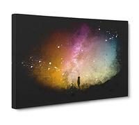 Looking Up at the Stars Paint Splash Canvas Print | Gallery Wrapped 30mm Frame Wall Art | 30x20 inches | Ready to Hang | Modern Space Picture | Living Room Bedroom Lounge Office