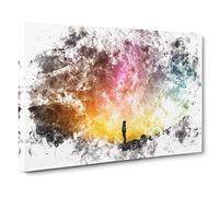 Looking Up At The Stars Watercolour Canvas Print | Gallery Wrapped 30mm Frame Wall Art | 20x14 inches | Ready to Hang | Modern Space Picture | Living Room Bedroom Lounge Office