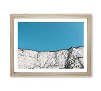 Looking Up At The White Cliffs Of Dover Modern Art Framed Print | A3 Oak Framed Wall Art | Ready to Hang | Modern Landscape Picture | Living Room Bedroom Lounge Office