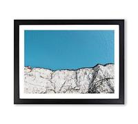 Looking Up At The White Cliffs Of Dover Modern Art Framed Print | A4 Black Framed Wall Art | Ready to Hang | Modern Landscape Picture | Living Room Bedroom Lounge Office