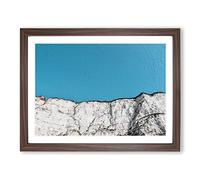 Looking Up At The White Cliffs Of Dover Modern Art Framed Print | A4 Walnut Framed Wall Art | Ready to Hang | Modern Landscape Picture | Living Room Bedroom Lounge Office