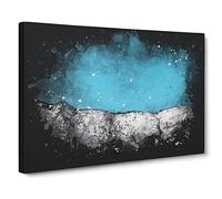 Looking Up At The White Cliffs Of Dover Paint Splash Canvas Print | Gallery Wrapped 30mm Frame Wall Art | 24x16 inches | Ready to Hang | Modern Landscape Picture | Living Room Bedroom Lounge Office