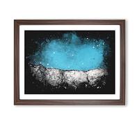 Looking Up At The White Cliffs Of Dover Paint Splash Modern Art Framed Print | A2 Walnut Framed Wall Art | Ready to Hang | Modern Landscape Picture | Living Room Bedroom Lounge Office