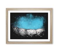 Looking Up At The White Cliffs Of Dover Paint Splash Modern Art Framed Print | A3 Oak Framed Wall Art | Ready to Hang | Modern Landscape Picture | Living Room Bedroom Lounge Office