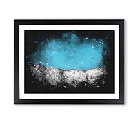 Looking Up At The White Cliffs Of Dover Paint Splash Modern Art Framed Print | A4 Black Framed Wall Art | Ready to Hang | Modern Landscape Picture | Living Room Bedroom Lounge Office