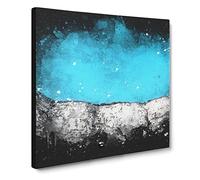 Looking Up at the White Cliffs of Dover Paint Splash Modern Canvas Wall Art Print Ready to Hang, Framed Picture for Living Room Bedroom Home Office Décor, 14x14 Inch (35x35 cm)