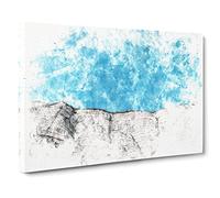 Looking Up At The White Cliffs Of Dover Watercolour Canvas Print | Gallery Wrapped 30mm Frame Wall Art | 24x16 inches | Ready to Hang | Modern Landscape Picture | Living Room Bedroom Lounge Office