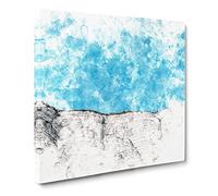 Looking Up at the White Cliffs of Dover Watercolour Canvas Print | Gallery Wrapped 30mm Frame Wall Art | 14x14 inches | Ready to Hang | Modern Landscape Picture | Living Room Bedroom Lounge Office