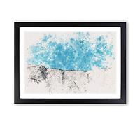 Looking Up at The White Cliffs of Dover Watercolour Framed Print | A2 Black Framed Wall Art | Ready to Hang | Modern Landscape Picture | Living Room Bedroom Lounge Office