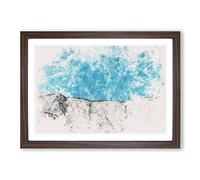 Looking Up at The White Cliffs of Dover Watercolour Framed Print | A2 Walnut Framed Wall Art | Ready to Hang | Modern Landscape Picture | Living Room Bedroom Lounge Office