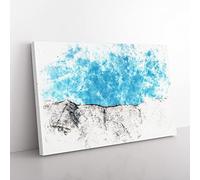 Looking Up At The White Cliffs Of Dover Watercolour Modern Canvas Wall Art Print Ready to Hang, Framed Picture for Living Room Bedroom Home Office Décor, 76x50 cm (30x20 Inch)