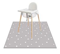Lookka Highchair Splash Mat, 51 * 51 Inch Large Waterproof Non-Slip Baby Splat Mat Weaning Pet Spill Mat, Washable Mess Mat for Art Craft Painting and Table Cloth