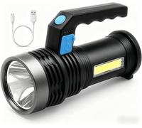 Lookka LED Torch USB Rechargeable, Super Bright Lantern Light with Handle and COB Work Light, 4 Modes Waterproof Searchlight for Camping, Hiking, Home,Farm,Hunting and More (b)