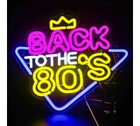 Looklight Back to The 80's Neon Sign Colorful Neon Signs for 80’s Party, Dimmable Letter Neon Light Sign for Bedroom 80s Party Decor Home Bar,Light Up Signs for 80s Theme Party Decorations
