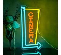 Looklight Cinema Neon Sign Movie Theater Neon Light Dimmable Letter LED Light for Theater Film Room Bedroom Home Bar Commercial Theater Cinema Decoration Indicating Signs
